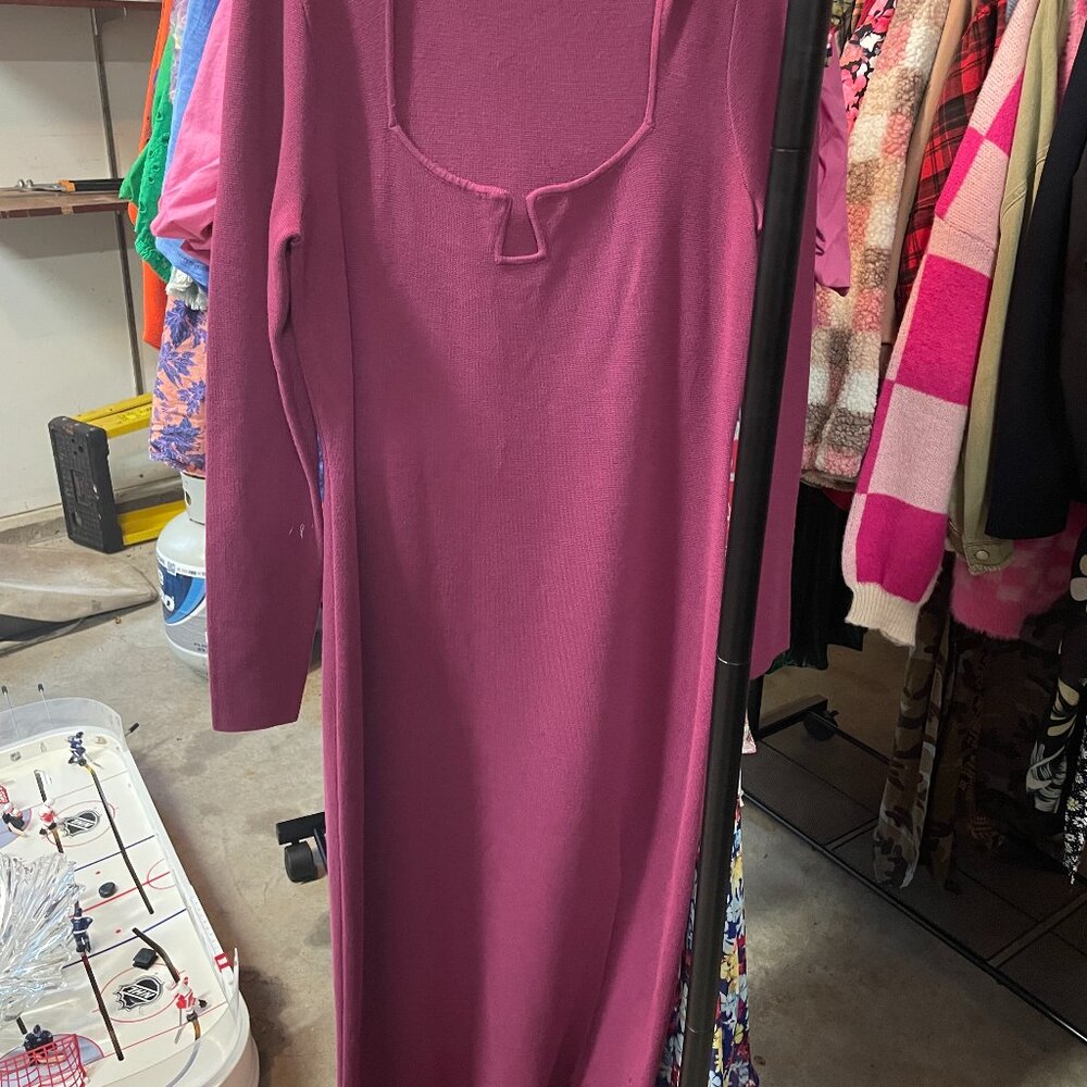 Abercrombie Maxi Maroon Long Sleeve Sweater Dress